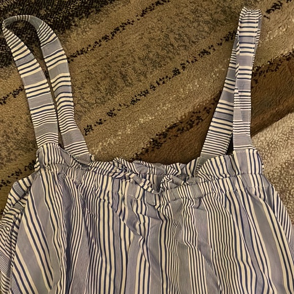 NWT Vestique blue and white stripe crop tank top - Picture 7 of 8